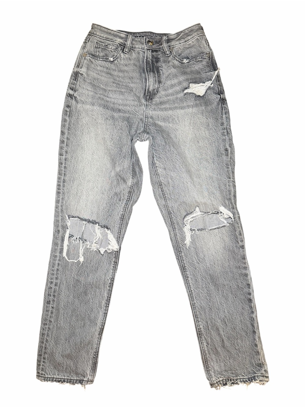 American Eagle Grey Mom Jeans Size 2